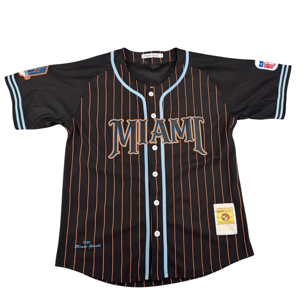 Headgear Classics Miami Giants 1930 Baseball Jersey Black Orange Blue Size L